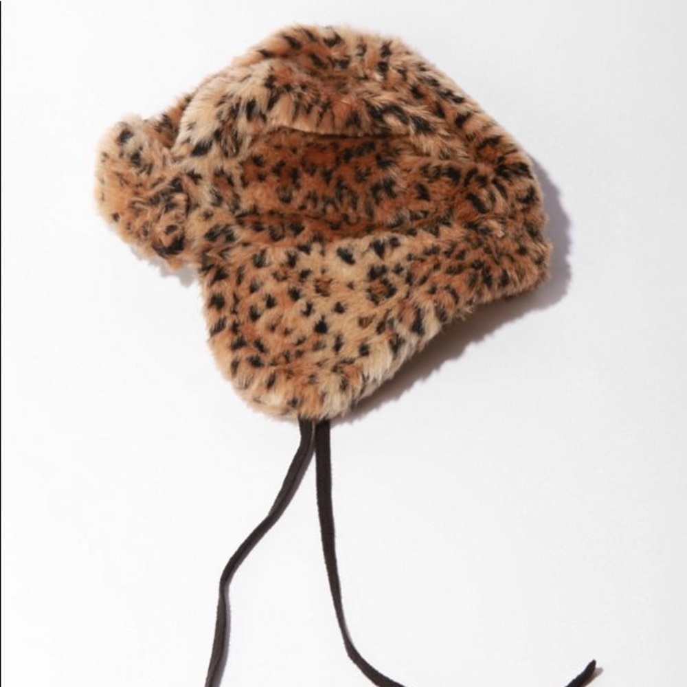 Urban Outfitters Leopard Trapper Hat